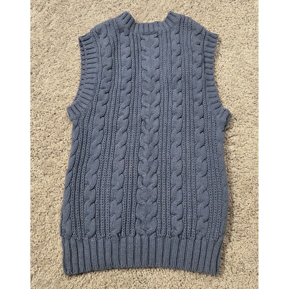 Women’s American Eagle Cable Knit Sleeveless sweater vest  size small Blue - Picture 2 of 7
